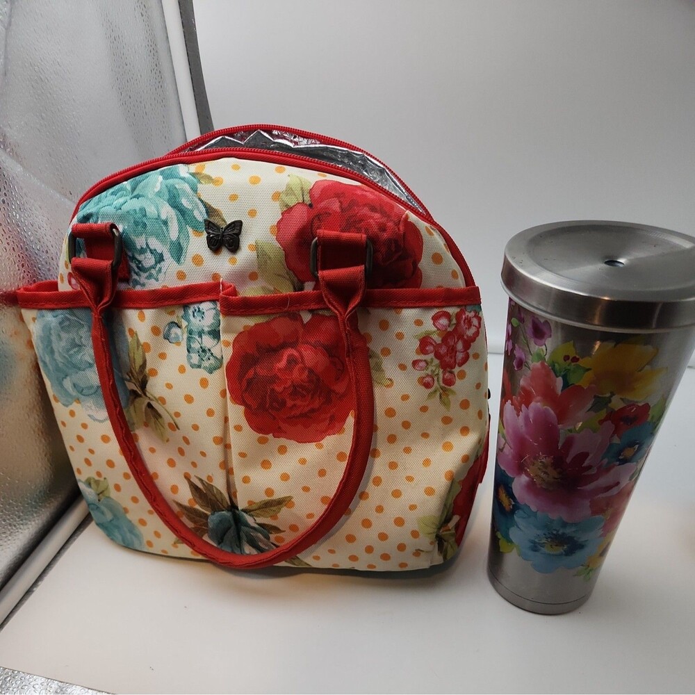 Pioneer Woman Blossom Jubilee Insulated Lunch Bag Zipper Breezy Floral Tumbler